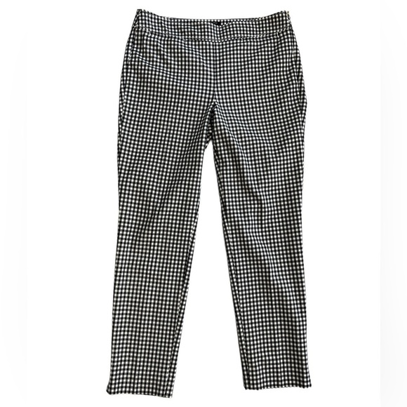 Talbots Petites Chatham Black & White Check Stretch Ankle Pants Size 4P - Picture 1 of 7